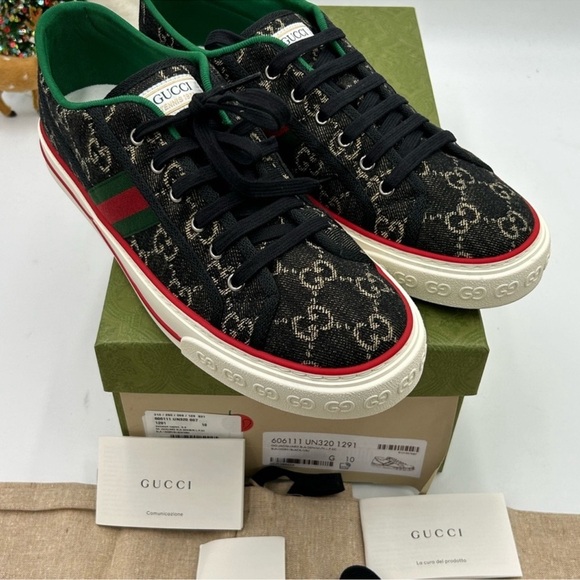 Men’s Gucci 1977 tennis low top sneakers size 10 made in Italy - Picture 8 of 9